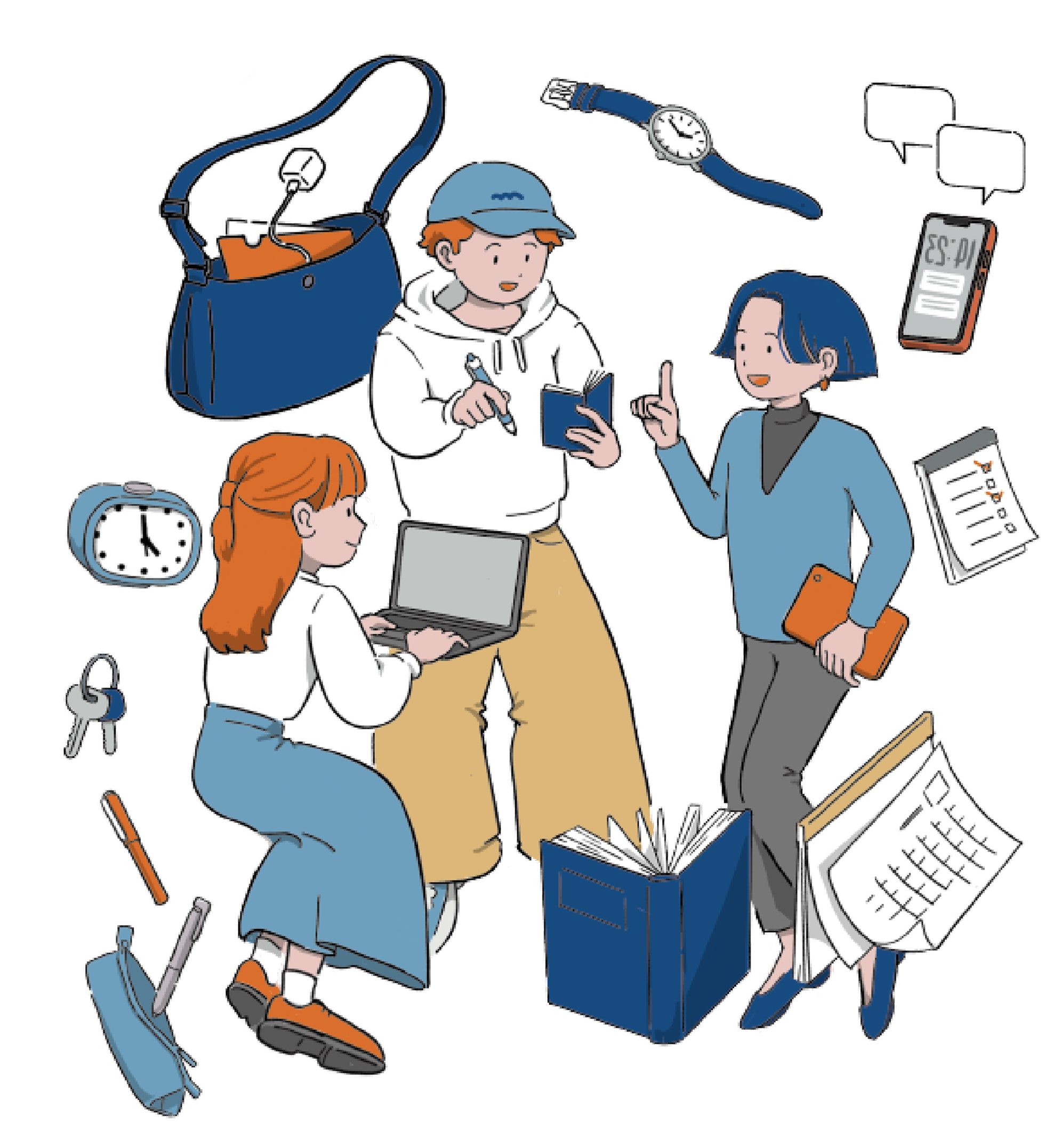 学生たちのイラスト