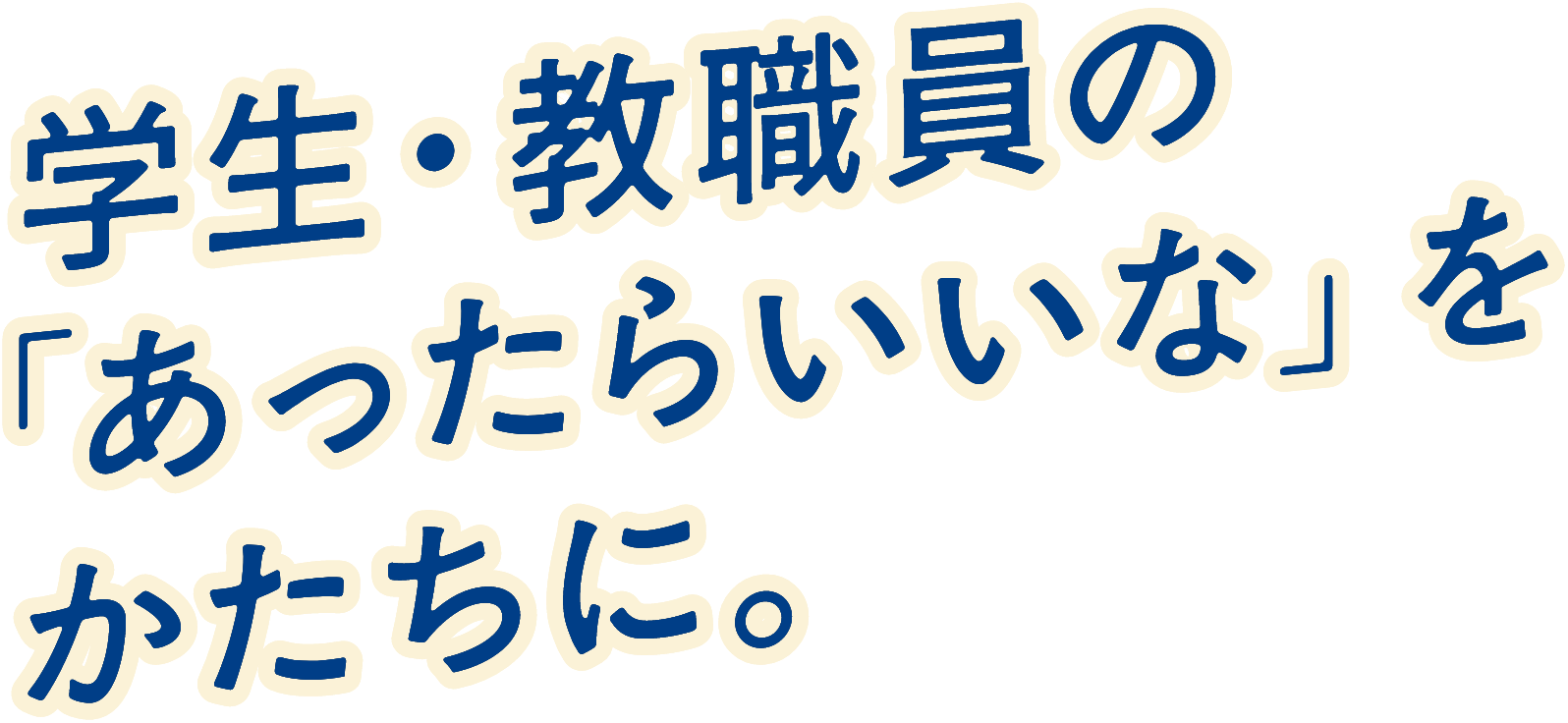 学生・教職員の「あったらいいな」をかたちに。